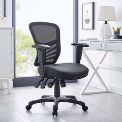 Articulate Black Vinyl Office Chair - Ornate Home