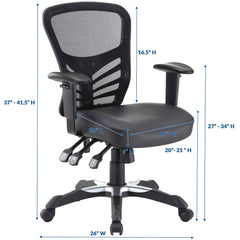 Articulate Black Vinyl Office Chair - Ornate Home