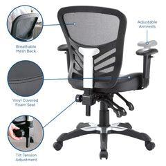 Articulate Black Vinyl Office Chair - Ornate Home