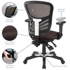 Articulate Brown Mesh Office Chair - Ornate Home