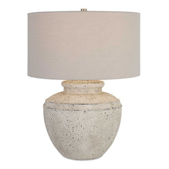 Artifact Gray/White Aged Stone Table Lamp - Ornate Home