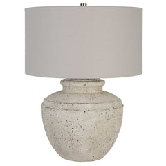 Artifact Gray/White Aged Stone Table Lamp - Ornate Home