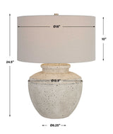Artifact Gray/White Aged Stone Table Lamp - Ornate Home