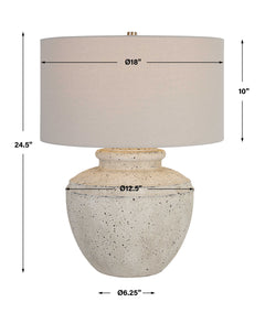 Artifact Gray/White Aged Stone Table Lamp - Ornate Home
