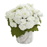 Artificial Begonia Arrangement in Vase