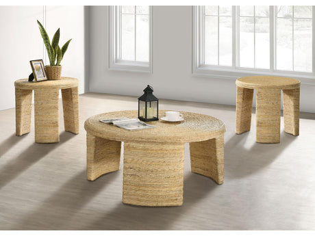 Artina Natural 3-piece Rattan Coffee and End Table Set - Ornate Home