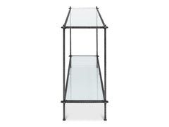 Artisan Forge Black Hand Chased Iron Console Table Glass Top - Ornate Home