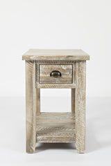 Artisan's Craft Washed Grey Chairside Table - Ornate Home