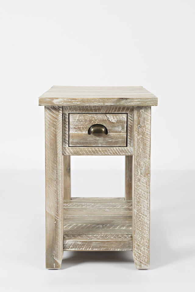 Artisan's Craft Washed Grey Chairside Table - Ornate Home