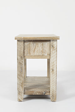 Artisan's Craft Washed Grey Chairside Table - Ornate Home