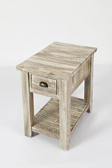 Artisan's Craft Washed Grey Chairside Table - Ornate Home