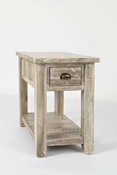 Artisan's Craft Washed Grey Chairside Table - Ornate Home
