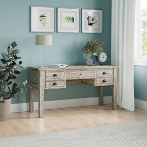 Artisan's Craft Washed Grey Desk - Ornate Home