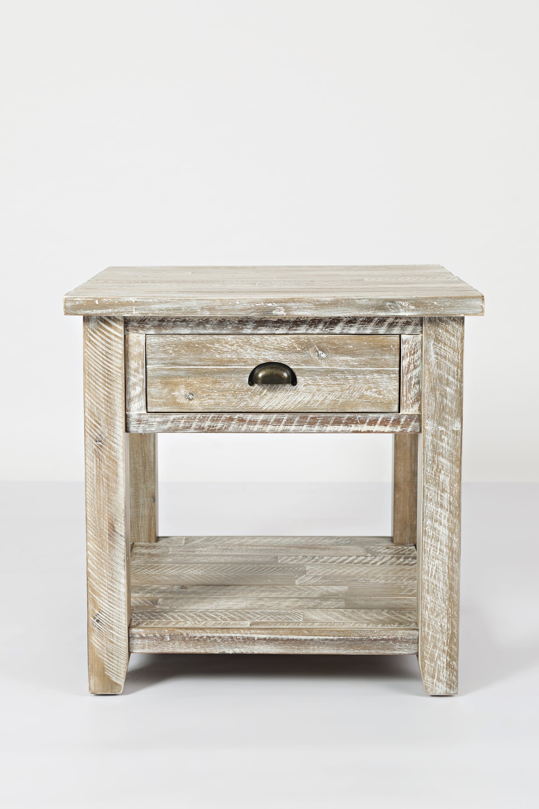 Artisan's Craft Washed Grey End Table - Ornate Home