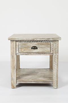 Artisan's Craft Washed Grey End Table - Ornate Home