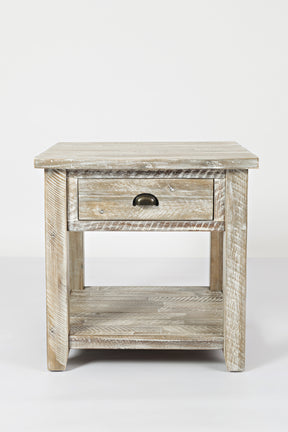 Artisan's Craft Washed Grey End Table - Ornate Home