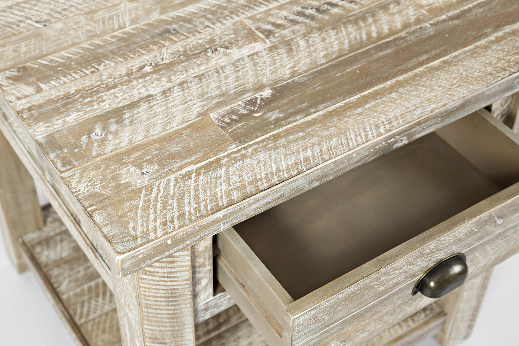 Artisan's Craft Washed Grey End Table - Ornate Home