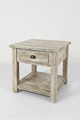 Artisan's Craft Washed Grey End Table - Ornate Home