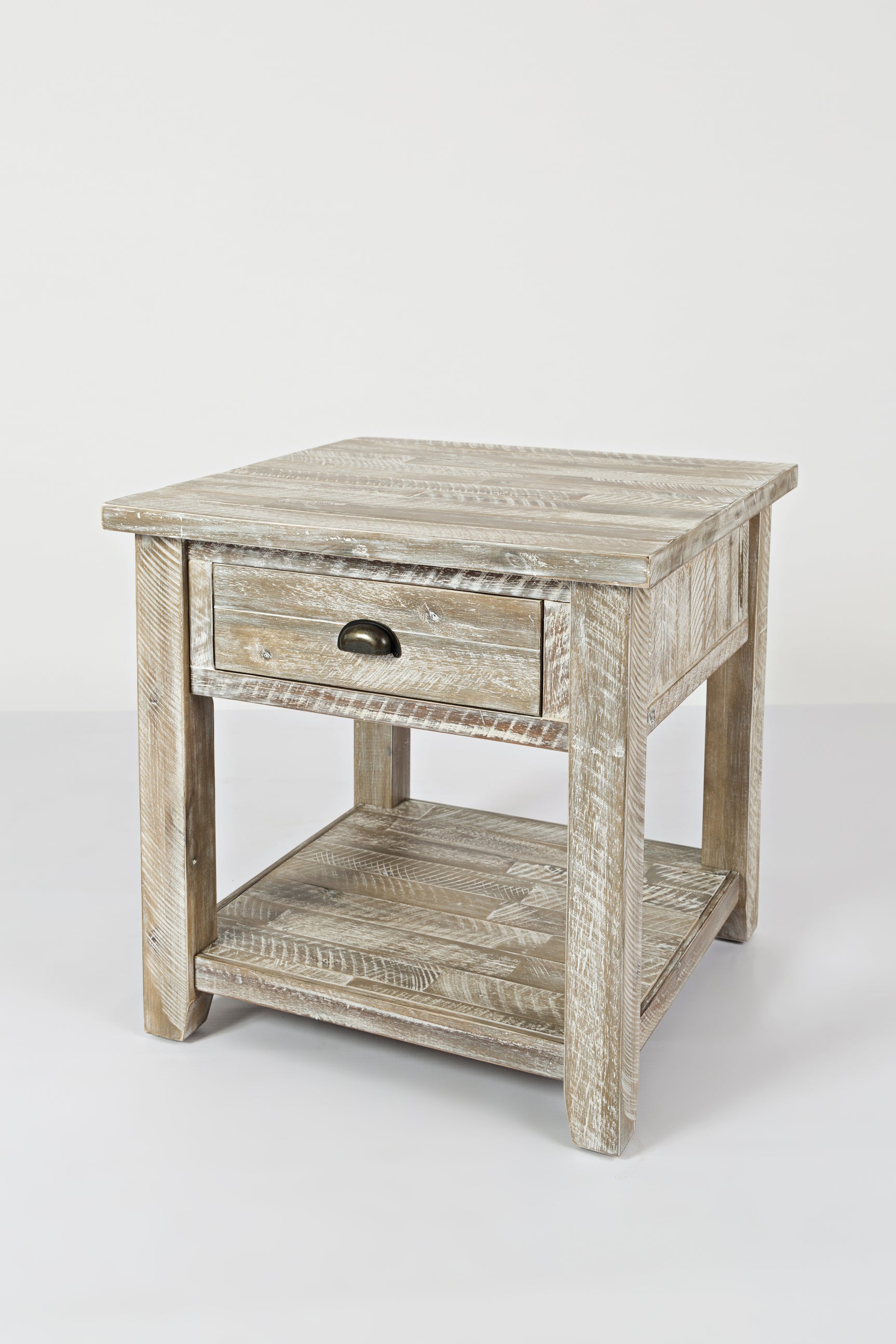 Artisan's Craft Washed Grey End Table - Ornate Home
