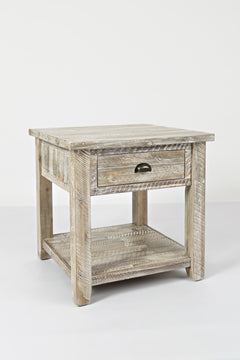 Artisan's Craft Washed Grey End Table - Ornate Home