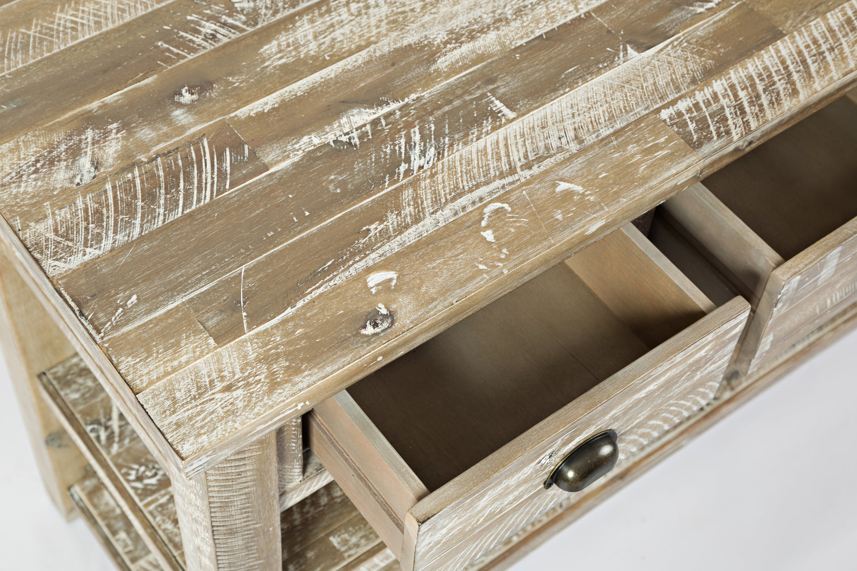 Artisan's Craft Washed Grey Sofa Table - Ornate Home