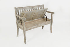 Artisan's Craft Washed Grey Storage Bench - Ornate Home