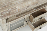 Artisan's Craft Washed Grey Storage Console - Ornate Home