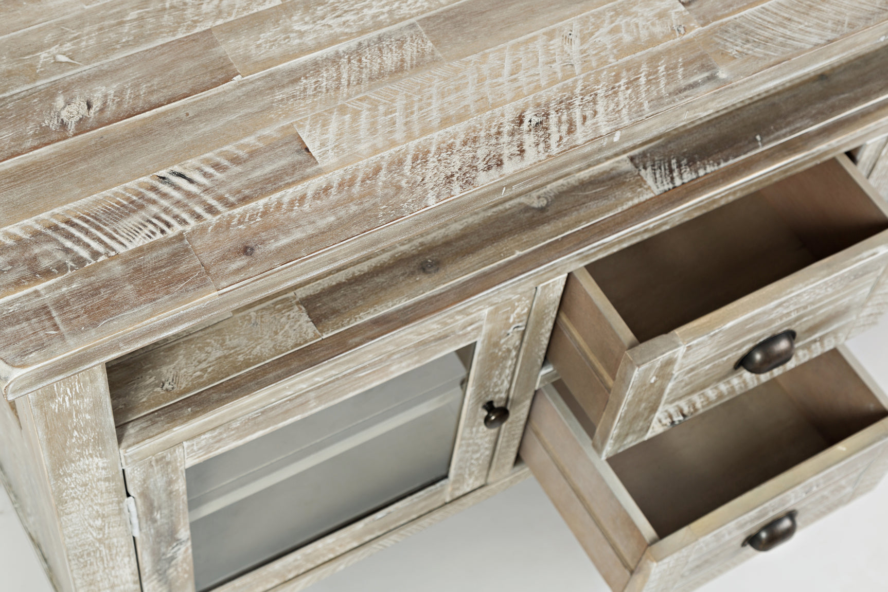 Artisan's Craft Washed Grey Storage Console - Ornate Home