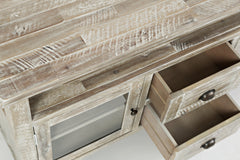Artisan's Craft Washed Grey Storage Console - Ornate Home