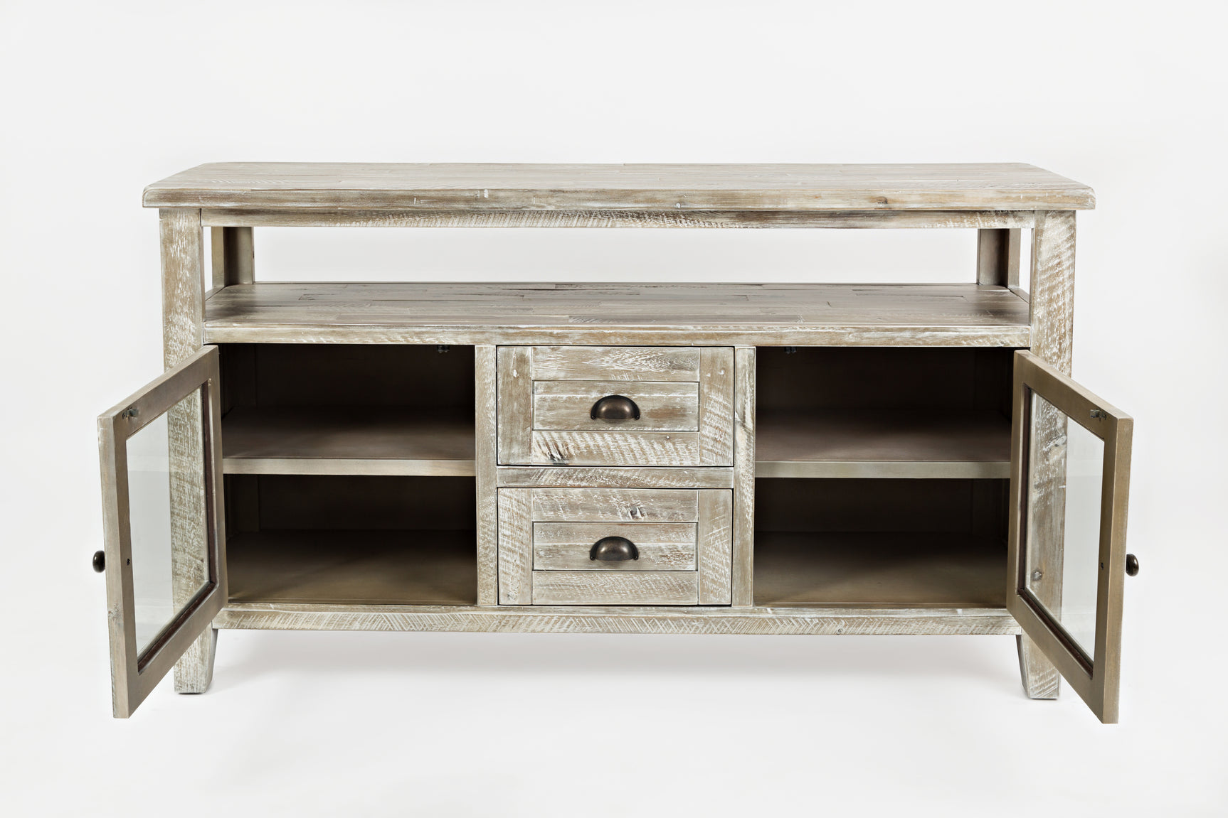 Artisan's Craft Washed Grey Storage Console - Ornate Home