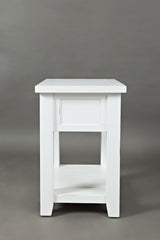 Artisan's Craft Weathered White Chairside Table - Ornate Home