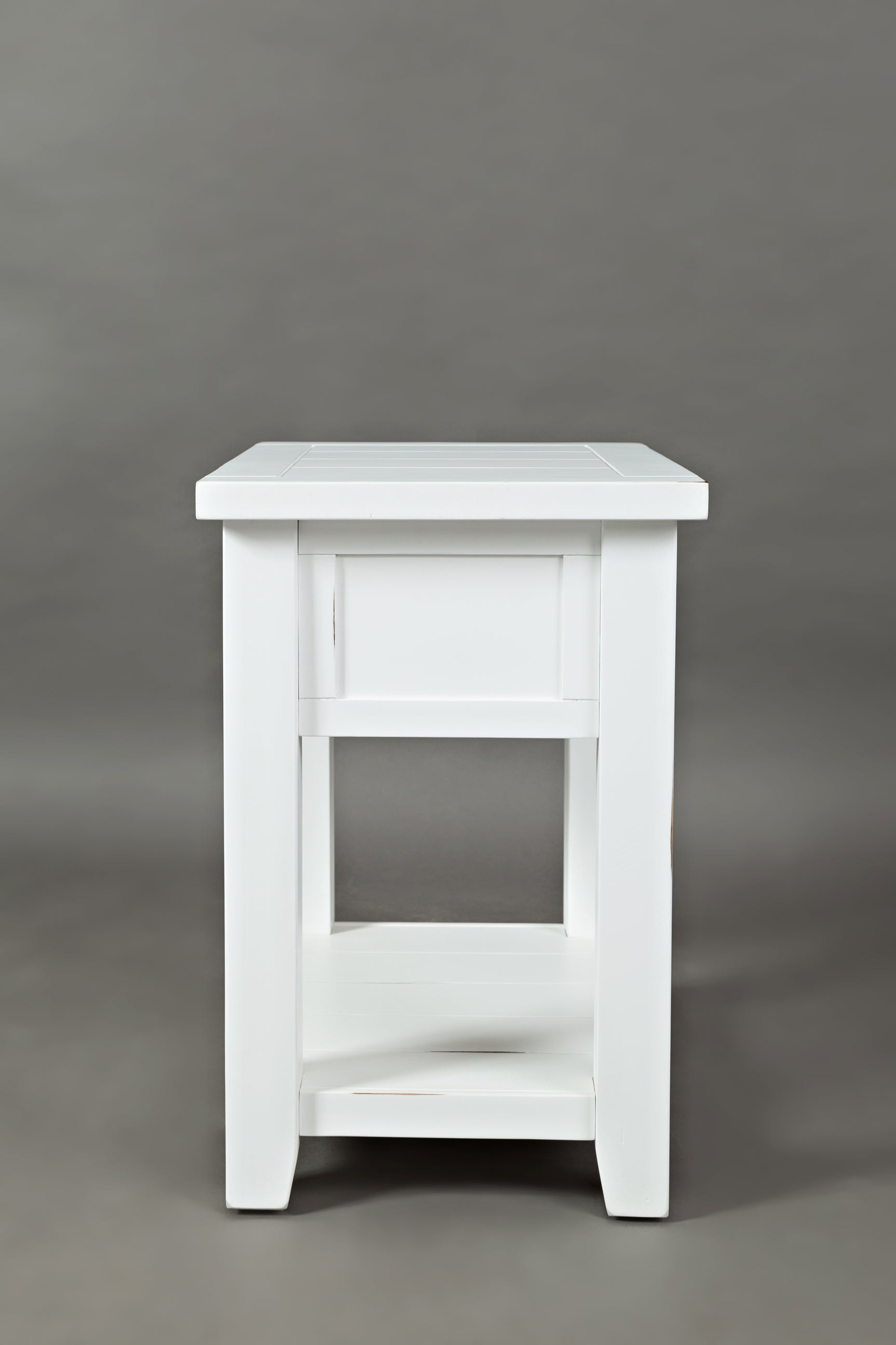 Artisan's Craft Weathered White Chairside Table - Ornate Home