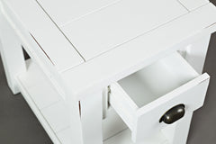 Artisan's Craft Weathered White Chairside Table - Ornate Home