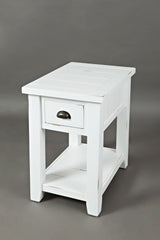 Artisan's Craft Weathered White Chairside Table - Ornate Home