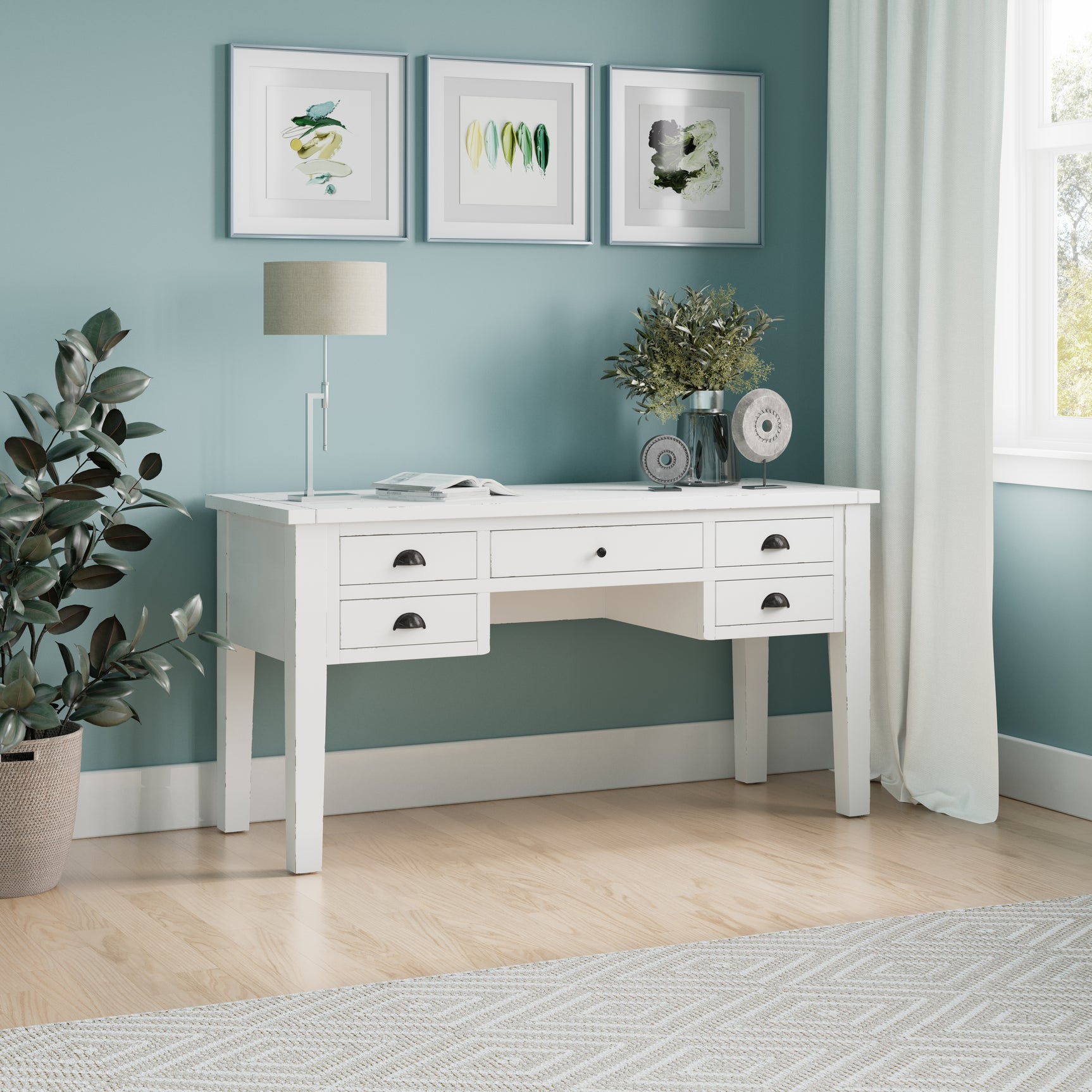 Artisan's Craft Weathered White Desk - Ornate Home