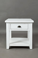 Artisan's Craft Weathered White End Table - Ornate Home