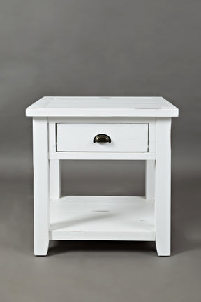 Artisan's Craft Weathered White End Table - Ornate Home
