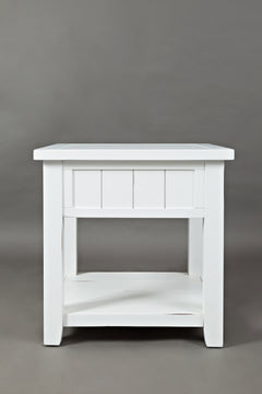 Artisan's Craft Weathered White End Table - Ornate Home