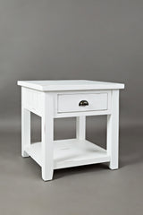 Artisan's Craft Weathered White End Table - Ornate Home