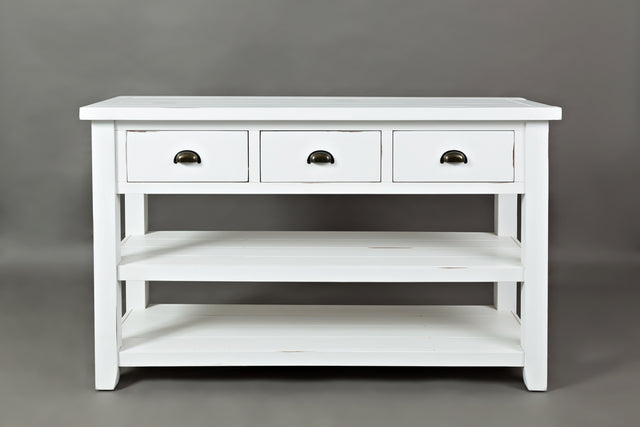 Artisan's Craft Weathered White Sofa Table - Ornate Home
