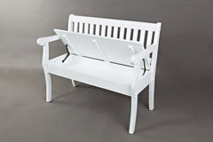 Artisan's Craft Weathered White Storage Bench - Ornate Home