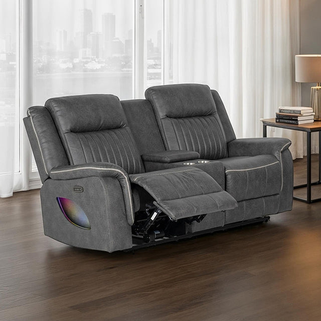 Arturus Dark Gray Power Loveseat - Ornate Home
