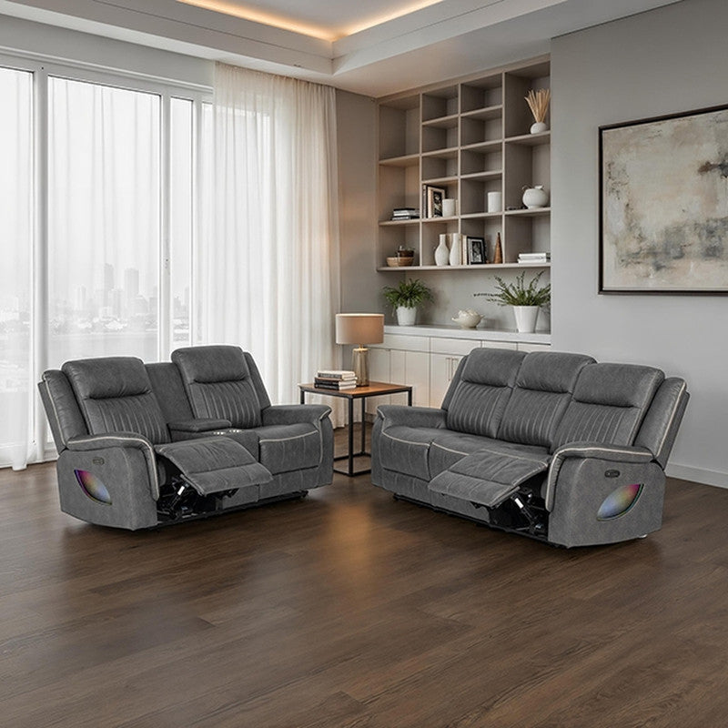 Arturus Dark Gray Power Loveseat - Ornate Home