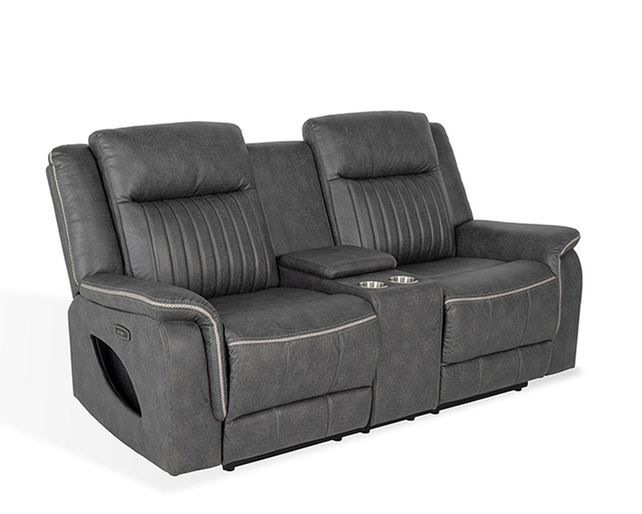 Arturus Dark Gray Power Loveseat - Ornate Home