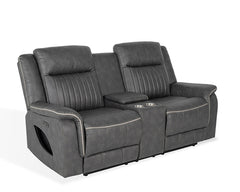Arturus Dark Gray Power Loveseat - Ornate Home