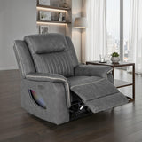Arturus Dark Gray Power Recliner - Ornate Home