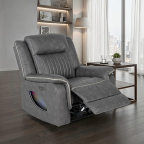 Arturus Dark Gray Power Recliner - Ornate Home