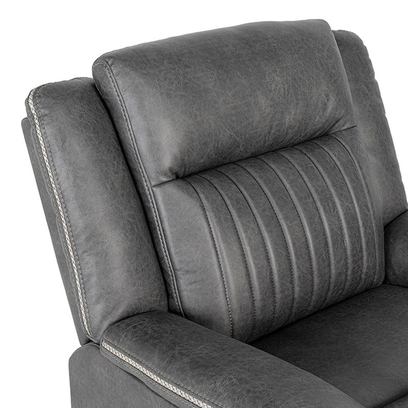 Arturus Dark Gray Power Recliner - Ornate Home