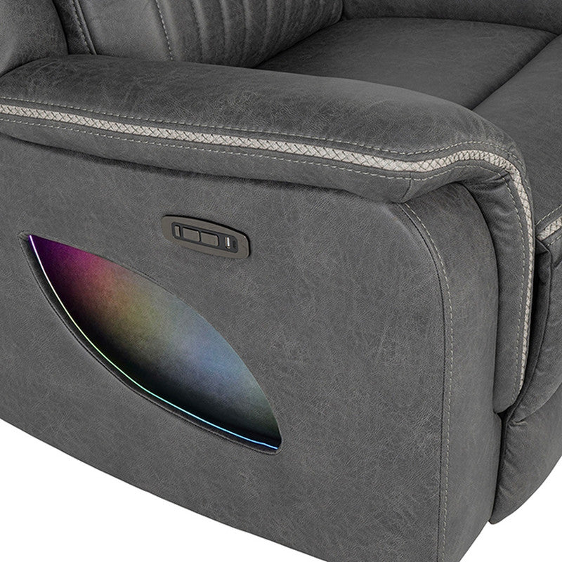 Arturus Dark Gray Power Recliner - Ornate Home