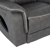 Arturus Dark Gray Power Recliner - Ornate Home